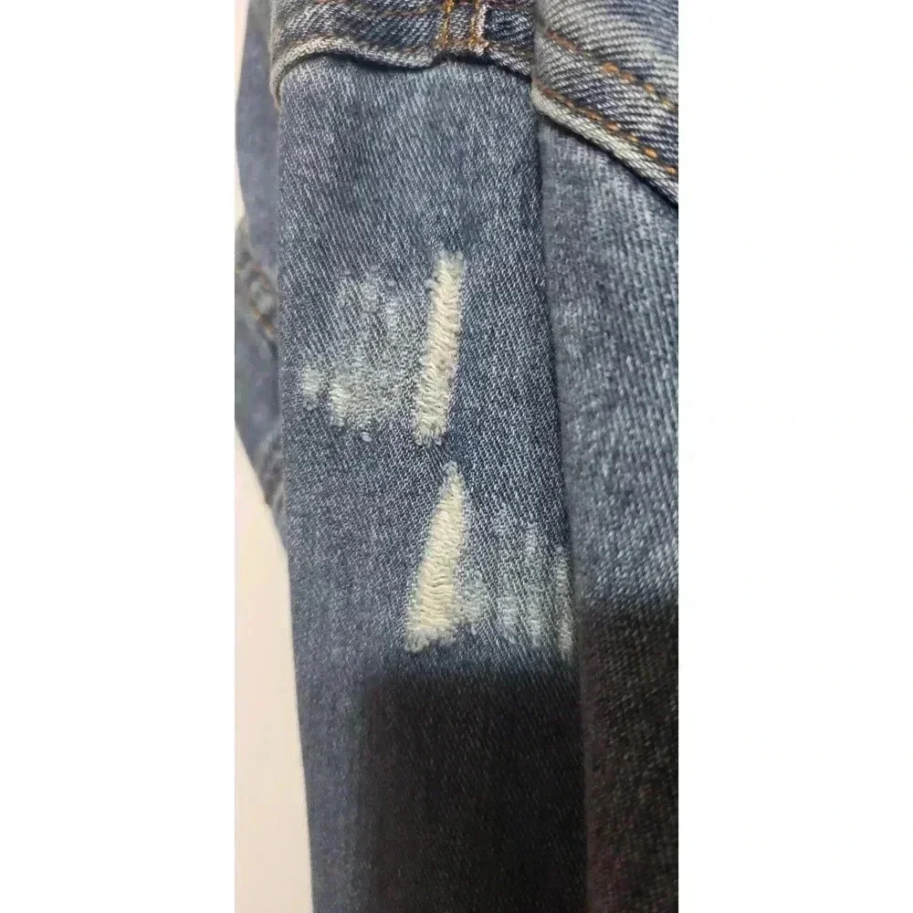 Boom Boom womens jean jacket size small over sized fit‎ short beaded tiger - Picture 5 of 7
